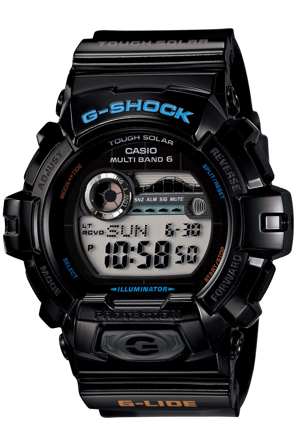 CASIO G-SHOCK G-LIDE GWX-8900-1JF Solar Radio-Controlled Watch, Tide Graph & Moon Data, 20 ATM Water Resistant Big Case Digital Sports Wristwatch
CASIO G-SHOCK G-LIDE GWX-8900-1JF Solar Radio-Controlled Watch, Tide Graph & Moon Data, 20 ATM Water Resistant Big Case Digital Sports Wristwatch