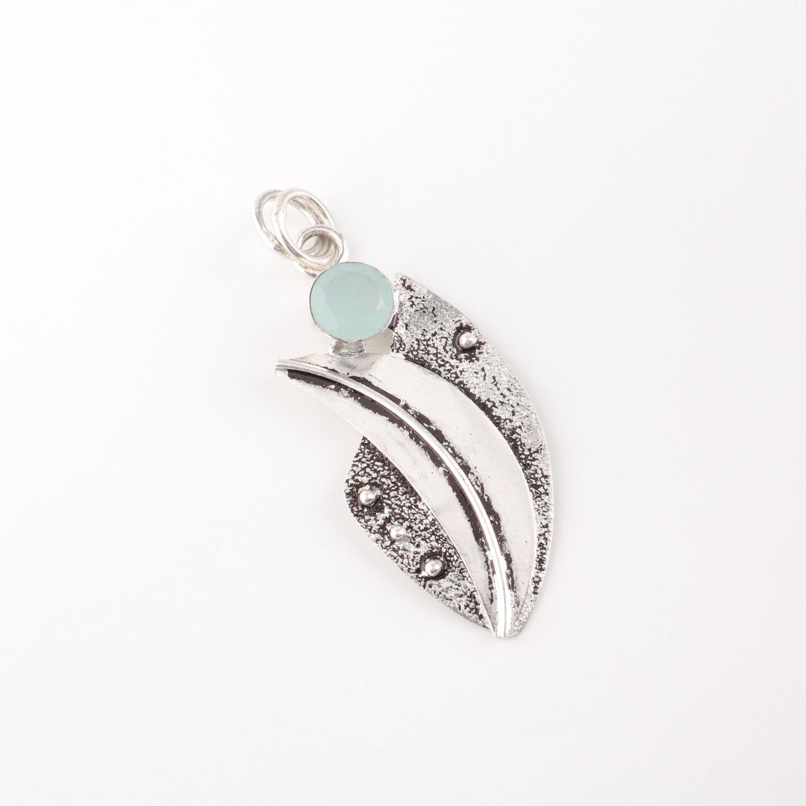 Natural Aqua Chalcedony Gemstone 925 Sterling Silver Jewelry Handmade Pendant PP-36-17
Natural Aqua Chalcedony Gemstone 925 Sterling Silver Jewelry Handmade Pendant PP-36-17