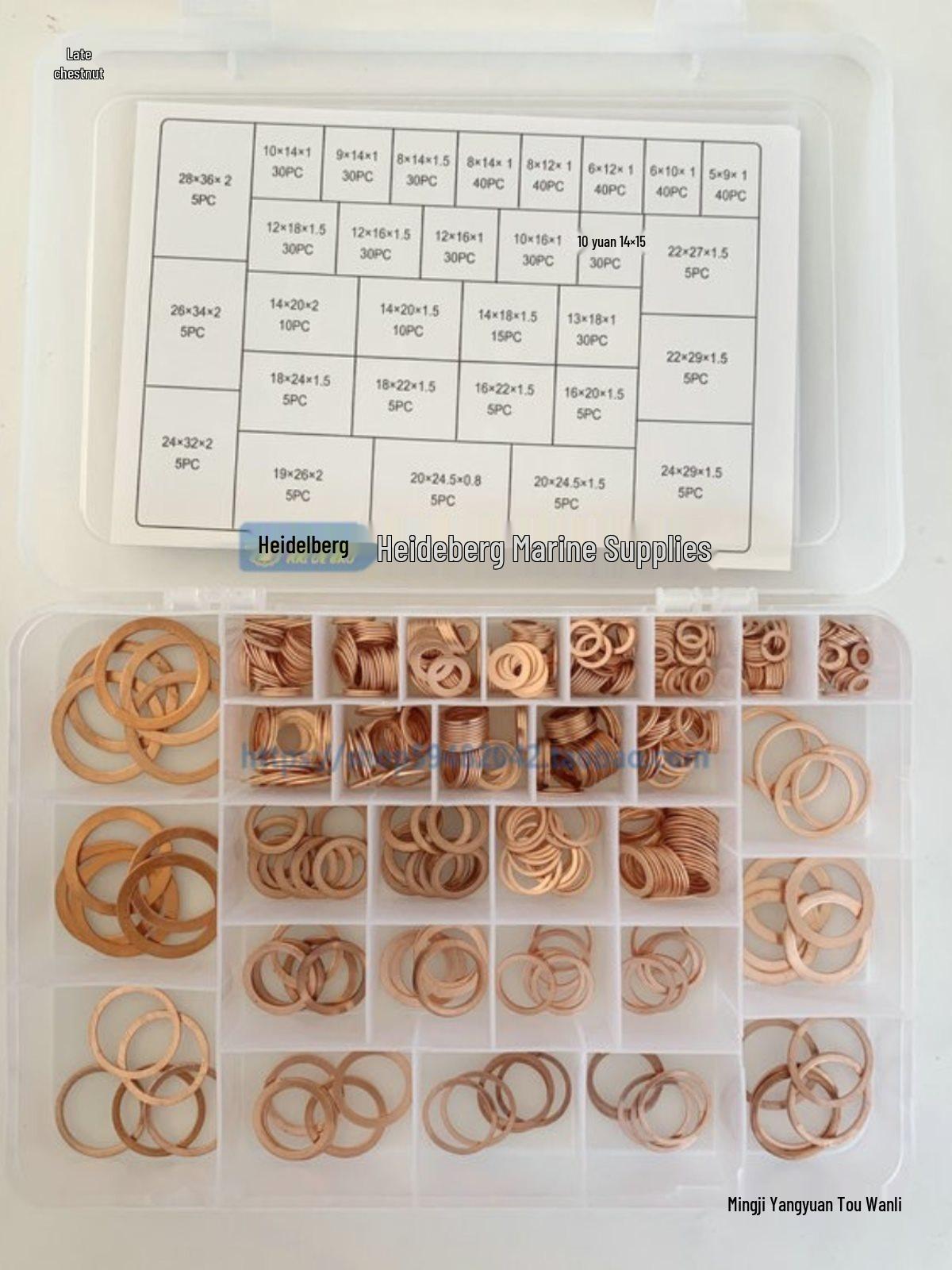 IMPA813080 Purple Copper Ring Toolbox with 30 Types, 568 Marine Gaskets, 350 Copper Rings Copper Gaskets 18 Types/350 Pieces/1 Box
IMPA813080 Purple Copper Ring Toolbox with 30 Types, 568 Marine Gaskets, 350 Copper Rings Copper Gaskets 18 Types/350 Pieces/1 Box