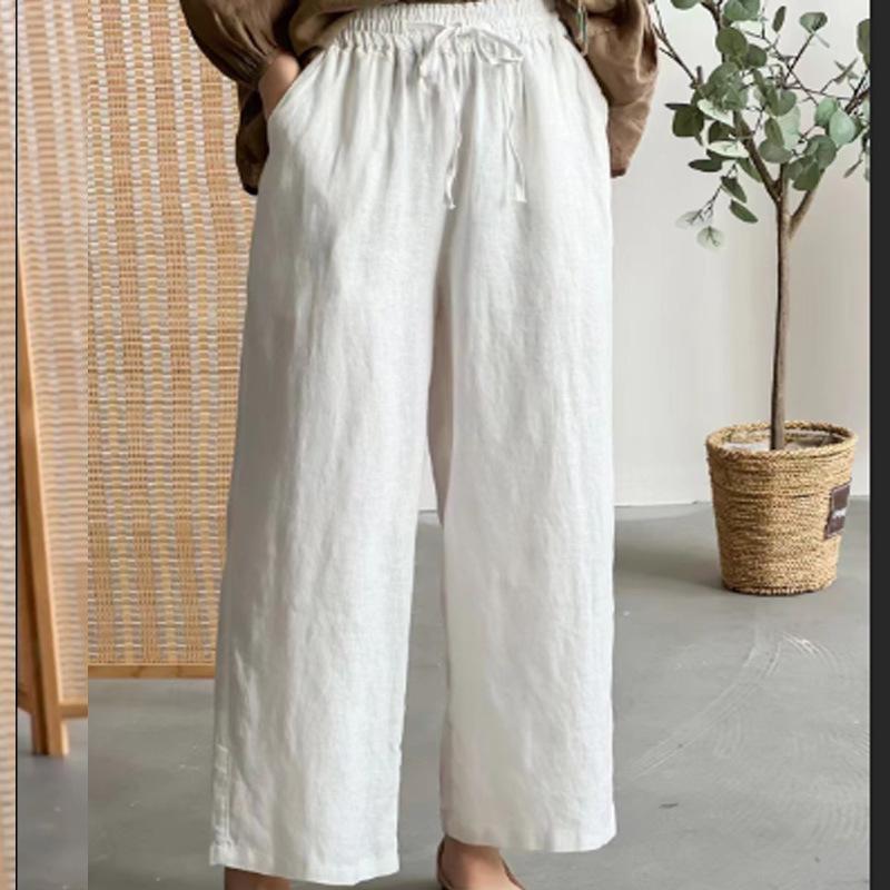 2024 Spring Linen Wide-Leg Pants: Versatile Solid Color with Elastic Waist & Drawstring for Women 4XL (135-145 jin)
2024 Spring Linen Wide-Leg Pants: Versatile Solid Color with Elastic Waist & Drawstring for Women 4XL (135-145 jin)