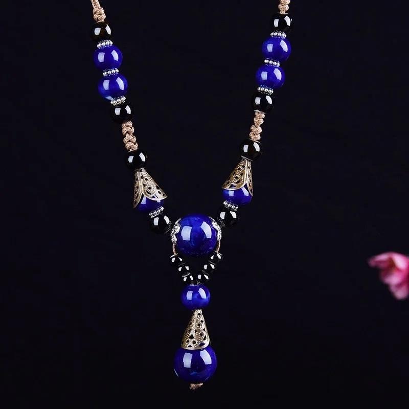 Classical National Style Handmade Ceramic Beads Pendant Sweater Chain Necklace Chinese New Clothing Necklace for Women A
Classical National Style Handmade Ceramic Beads Pendant Sweater Chain Necklace Chinese New Clothing Necklace for Women A