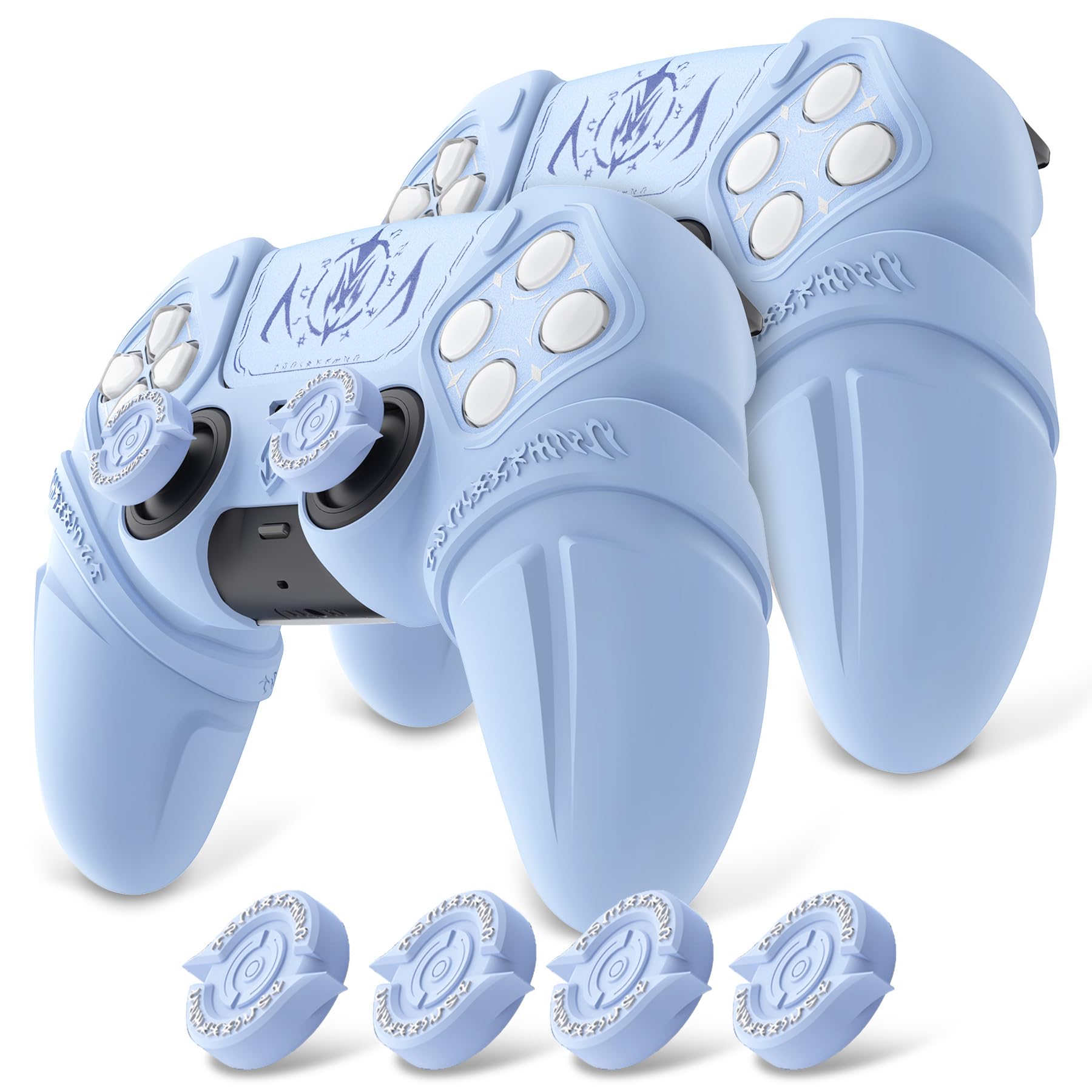 PlayVital 2 Set Runes Edition Silicone cover for comes with thumb grip touchpad sticker and cross key compatible with ps5 genuine charging stand with
PlayVital 2 Set Runes Edition Silicone cover for comes with thumb grip touchpad sticker and cross key compatible with ps5 genuine charging stand with