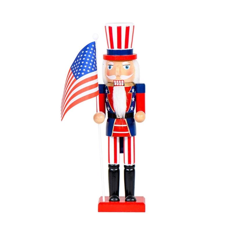 Wooden Nutcrackers Figurine With American Flag Design Independence Day Soldier Puppet Ornament For Holiday Gifting 1
Wooden Nutcrackers Figurine With American Flag Design Independence Day Soldier Puppet Ornament For Holiday Gifting 1