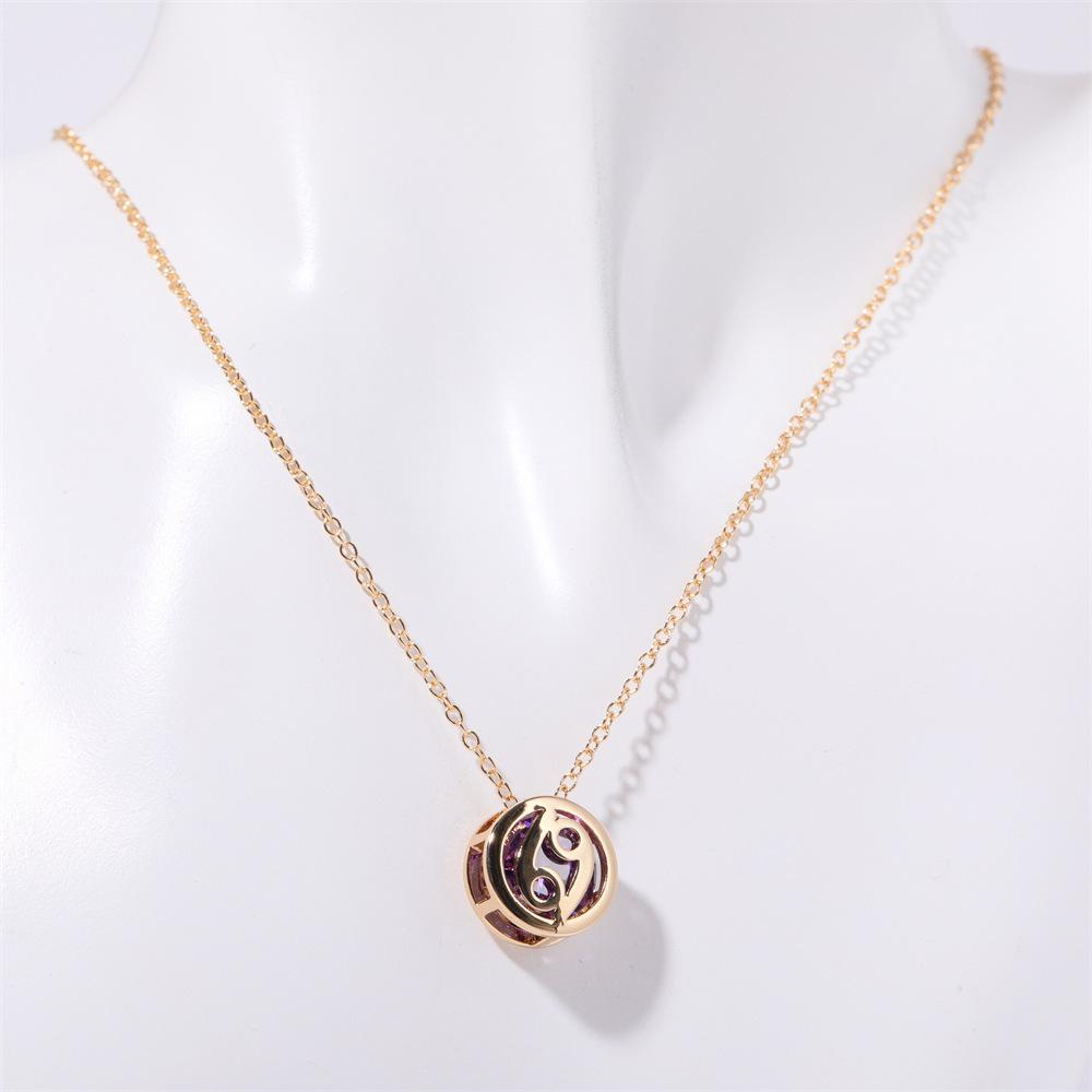 Twelve Zodiac Constellation Necklace - Double-sided Pendant Necklace with Zirconium Drop Pendant and Hollow Chain Around The Collarbone. Cancer
Twelve Zodiac Constellation Necklace - Double-sided Pendant Necklace with Zirconium Drop Pendant and Hollow Chain Around The Collarbone. Cancer