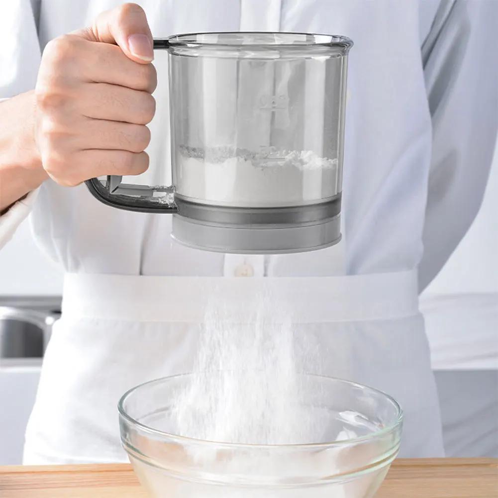 Hand Crank Flour Sifter Fine Mesh One Hand Press Crank Sifter Semi-Automatic Sugar Powder Sieve Cup Handheld Cooking Baking Tool
Hand Crank Flour Sifter Fine Mesh One Hand Press Crank Sifter Semi-Automatic Sugar Powder Sieve Cup Handheld Cooking Baking Tool