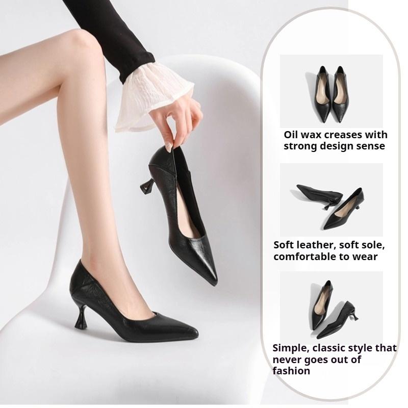 Soft Leather Stiletto Women s Shoes Standing for A Long Time Without Tired Feet High Heels Fashion Work Shoes 40
Soft Leather Stiletto Women s Shoes Standing for A Long Time Without Tired Feet High Heels Fashion Work Shoes 40