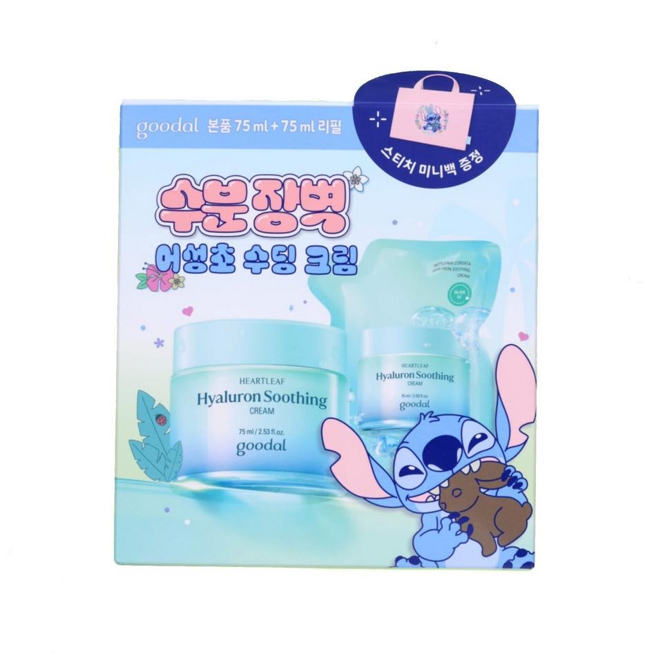 Goodal Успокаивающий крем с гиалуроновой кислотой и экстрактом хауттюйнии сердцелистной 75 мл + Рефил 75 мл Издание Stitch/ Увлажняющий, Корейская косметика, Kbeauty
Goodal Успокаивающий крем с гиалуроновой кислотой и экстрактом хауттюйнии сердцелистной 75 мл + Рефил 75 мл Издание Stitch/ Увлажняющий, Корейская косметика, Kbeauty