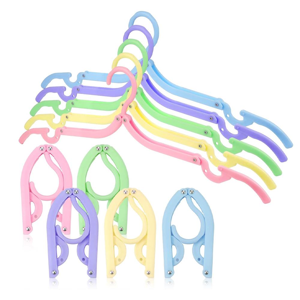 10 Pcs Portable Colored Folding Clothes Hangers, Portable Folding Travel Hangers, Clothes Drying Rack for Travel(5 Colors) S
10 Pcs Portable Colored Folding Clothes Hangers, Portable Folding Travel Hangers, Clothes Drying Rack for Travel(5 Colors) S