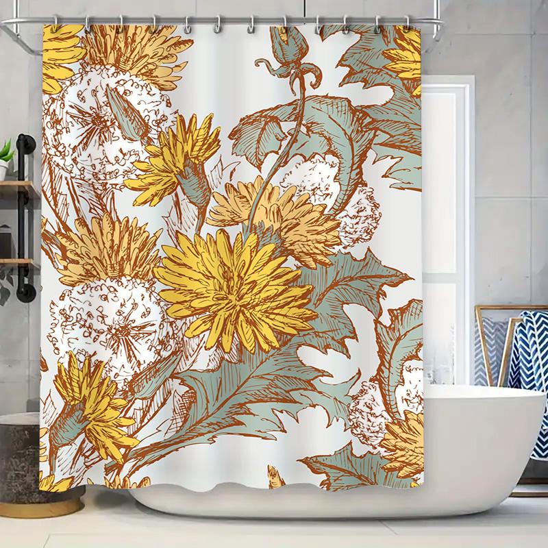 Golden Sunflower Shower Curtain Rustic Boho Decor With Vintage Floral Print 3D Waterproof Fabric For Bathroom Modern Home Stylin W60H190(CM)-1 Pcs
Golden Sunflower Shower Curtain Rustic Boho Decor With Vintage Floral Print 3D Waterproof Fabric For Bathroom Modern Home Stylin W60H190(CM)-1 Pcs