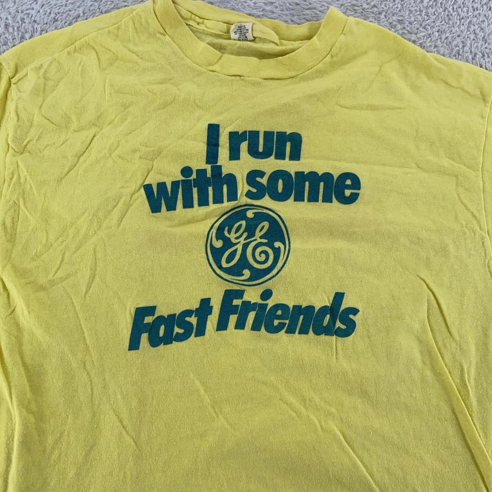 Vtg GE Shirt Medium Yellow Generall Electric Run With Some Fast Friends USA 80s M
Vtg GE Shirt Medium Yellow Generall Electric Run With Some Fast Friends USA 80s M