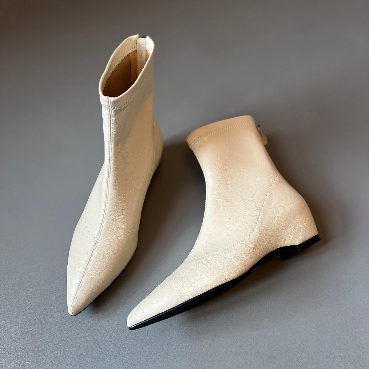 Inner Height Growing Skinny Boots Pointed Soft Leather Elastic Boots Rear Zipper Wedge Heel Boots New 38
Inner Height Growing Skinny Boots Pointed Soft Leather Elastic Boots Rear Zipper Wedge Heel Boots New 38