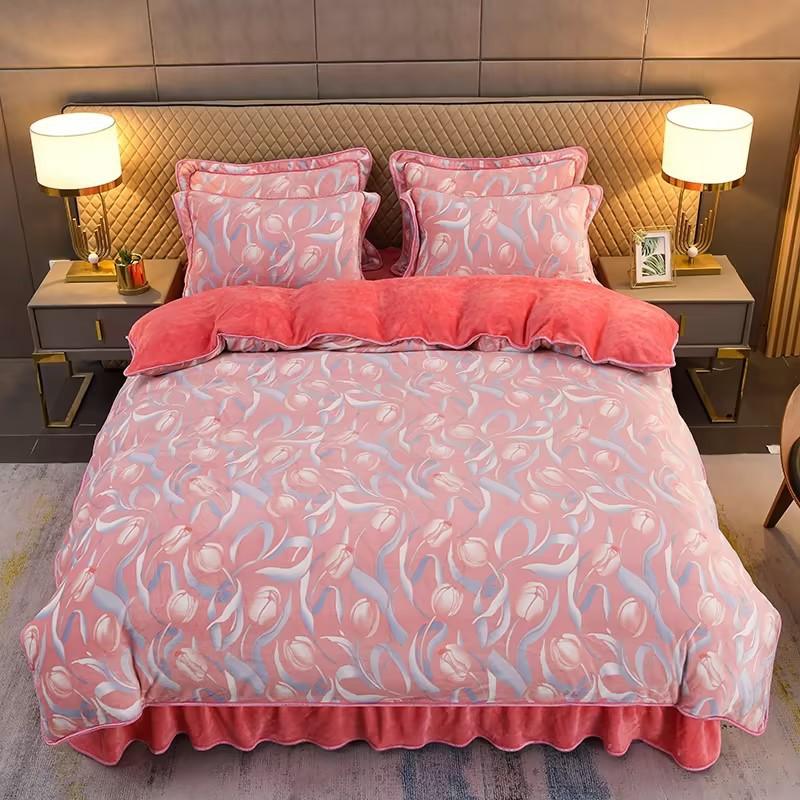 Class A Maternal Infant Grade Milk Fleece 4-Pcs Set, High Gram Weight Princess Wind Farai Fleece, Gold Mink Fleece Thickened Warm 4-Pcs Set 1.5m bed skirt 4pc quilt 2*2.3m тюльпан кольору
Class A Maternal Infant Grade Milk Fleece 4-Pcs Set, High Gram Weight Princess Wind Farai Fleece, Gold Mink Fleece Thickened Warm 4-Pcs Set 1.5m bed skirt 4pc quilt 2*2.3m тюльпан кольору