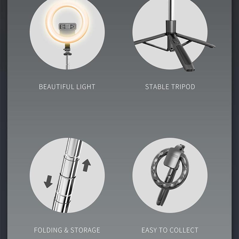 Q05s Integrated 8-inch Ring Light 1680mm Bluetooth-compatible Selfie Stick with Folding Tripod for Live Streaming Video Recording Type A
Q05s Integrated 8-inch Ring Light 1680mm Bluetooth-compatible Selfie Stick with Folding Tripod for Live Streaming Video Recording Type A