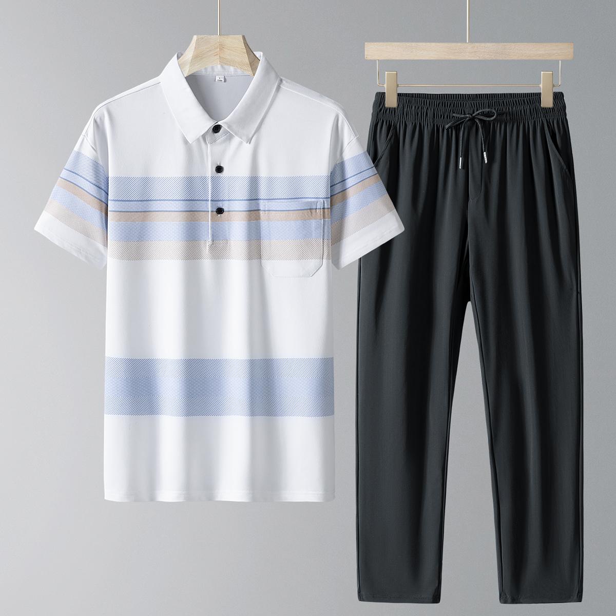 Middle Aged And Elderly Sports Suit Men s Casual Ice Silk Short Sleeved Men s Two-piece Set XL білий
Middle Aged And Elderly Sports Suit Men s Casual Ice Silk Short Sleeved Men s Two-piece Set XL білий