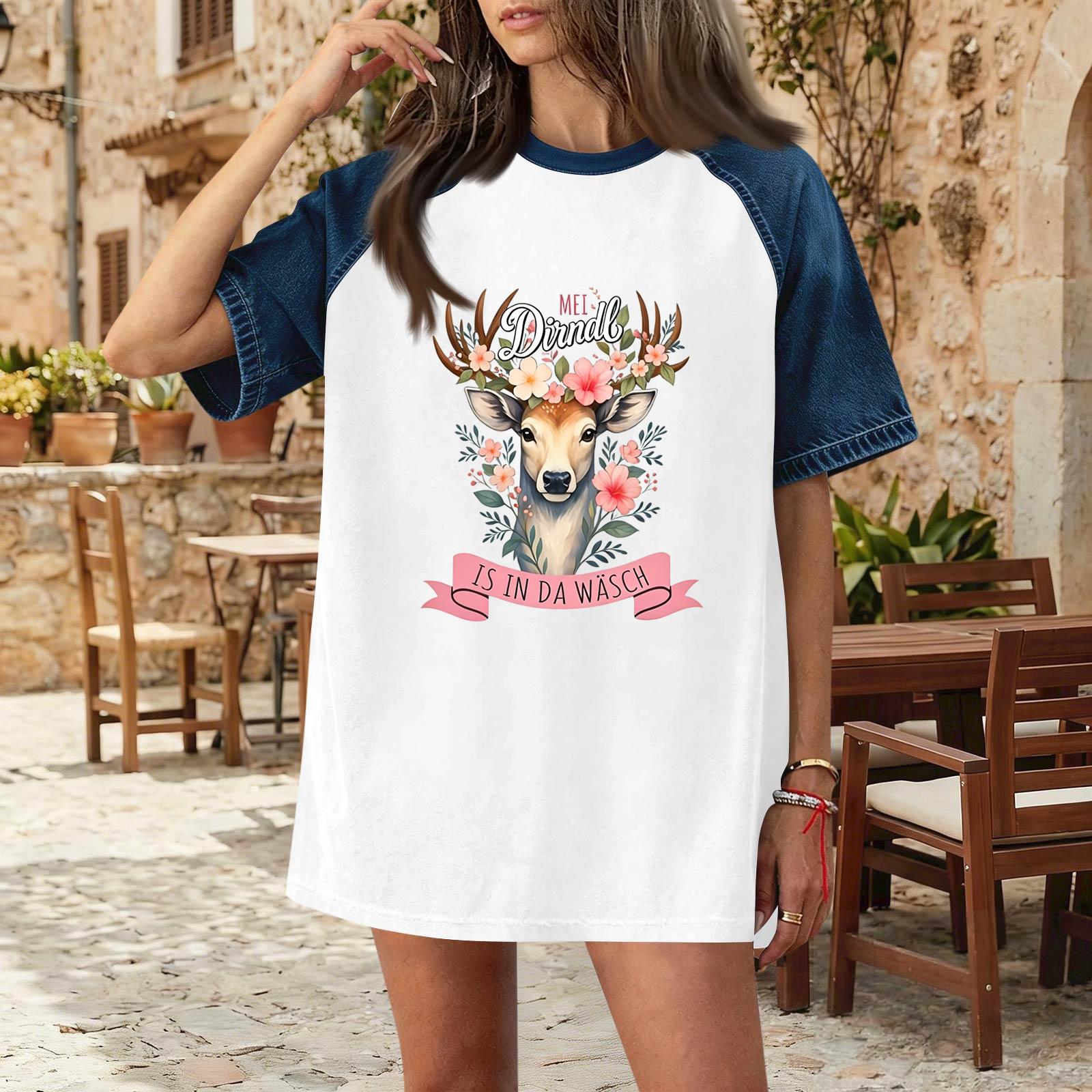 Women Denim Patchwork Oktoberfest Graphic T Shirt Comfortable Short Sleeve Casual Top with Round Neck and Relaxed Fit for Daily Wear XXXL білий
Women Denim Patchwork Oktoberfest Graphic T Shirt Comfortable Short Sleeve Casual Top with Round Neck and Relaxed Fit for Daily Wear XXXL білий