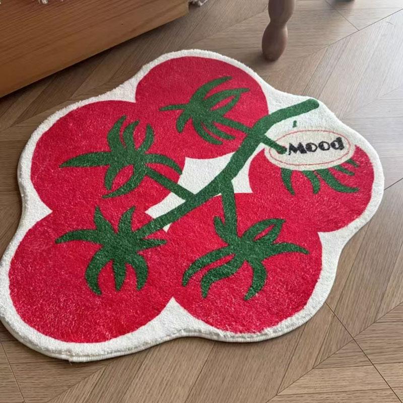 Red Tomatoes Rug Ins Style Special-Shaped Soft Bedside Mat Cute Food Tomatoes Mirror Front Coat Carpet Home Decoration Floor Mat 60x70cm
Red Tomatoes Rug Ins Style Special-Shaped Soft Bedside Mat Cute Food Tomatoes Mirror Front Coat Carpet Home Decoration Floor Mat 60x70cm