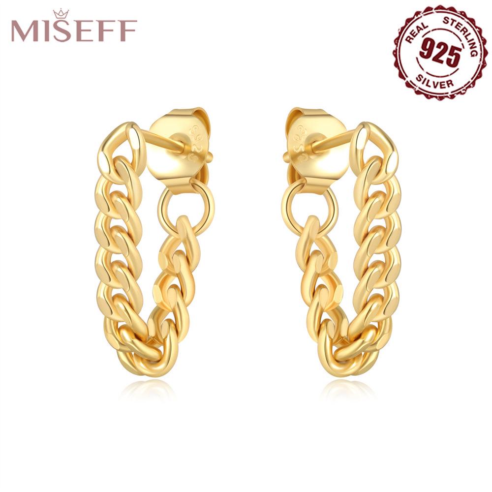 S925 Sterling Silver Minimalist Chain Hoop Earrings - European & American Niche Fashion 925 Silver
S925 Sterling Silver Minimalist Chain Hoop Earrings - European & American Niche Fashion 925 Silver