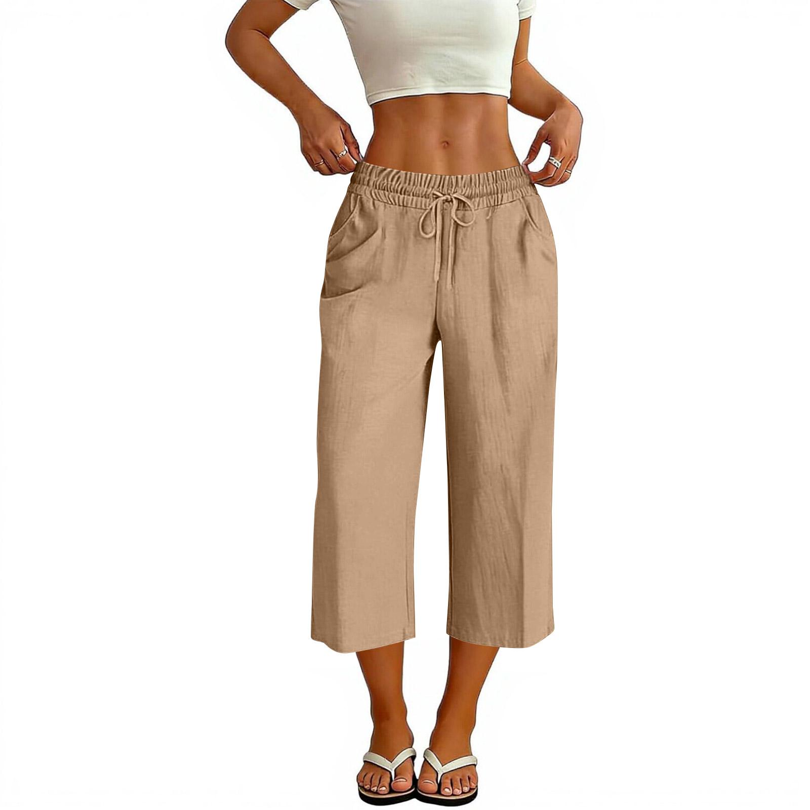 Women s fashion cotton and linen wide leg cropped pants (no back pocket) S бежевий
Women s fashion cotton and linen wide leg cropped pants (no back pocket) S бежевий
