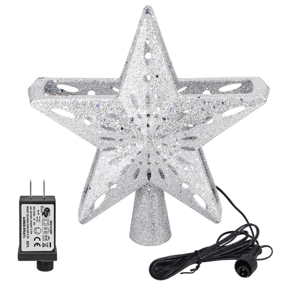 LED Hollow Star Snowflake Projector Light Rotation Lamp for Christmas Tree Top Decoration срібний
LED Hollow Star Snowflake Projector Light Rotation Lamp for Christmas Tree Top Decoration срібний