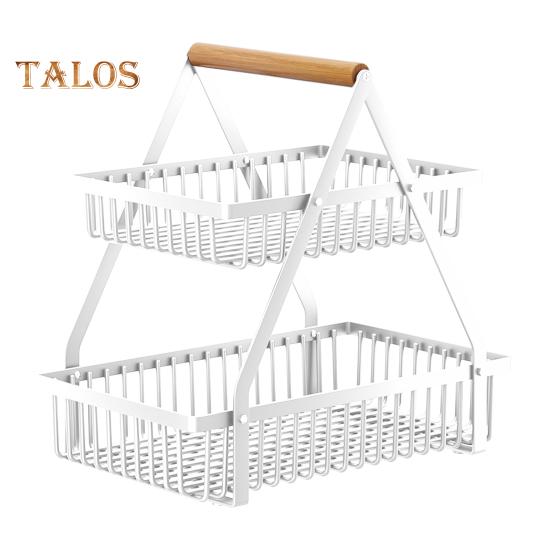 Стеллаж для хранения овощей, двухъярусная корзина для фруктов с деревянной ручкой, большая вместимость, прочный несущий металлический держатель для фруктов, овощная корзина S белый
Стеллаж для хранения овощей, двухъярусная корзина для фруктов с деревянной ручкой, большая вместимость, прочный несущий металлический держатель для фруктов, овощная корзина S белый