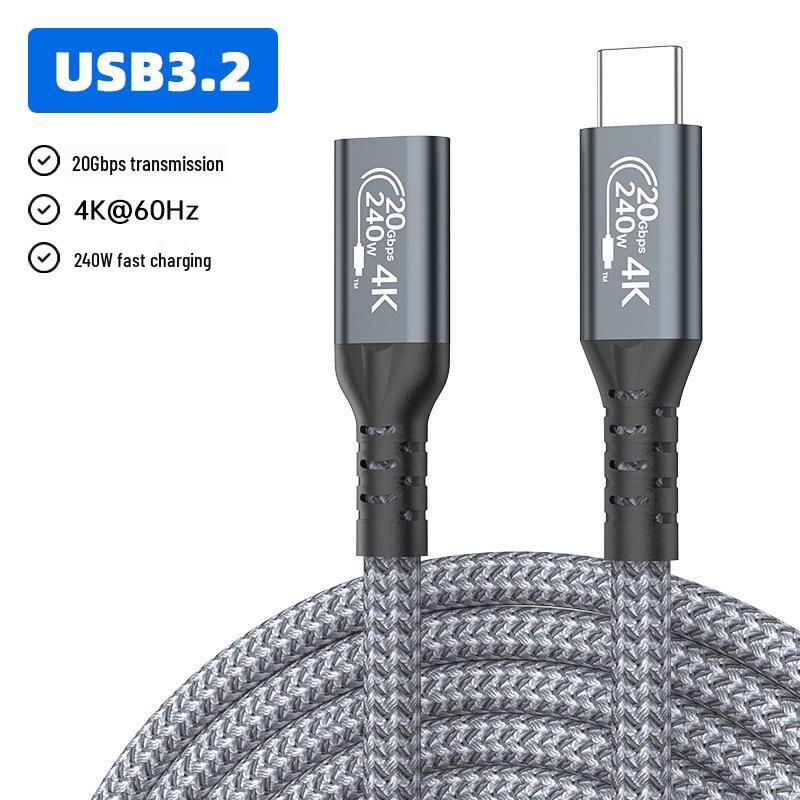 USB Type-C 3.2 Extension Cable, Male to Female, 20Gbps, 4K Display, External HDD Adapter 0.3m
USB Type-C 3.2 Extension Cable, Male to Female, 20Gbps, 4K Display, External HDD Adapter 0.3m