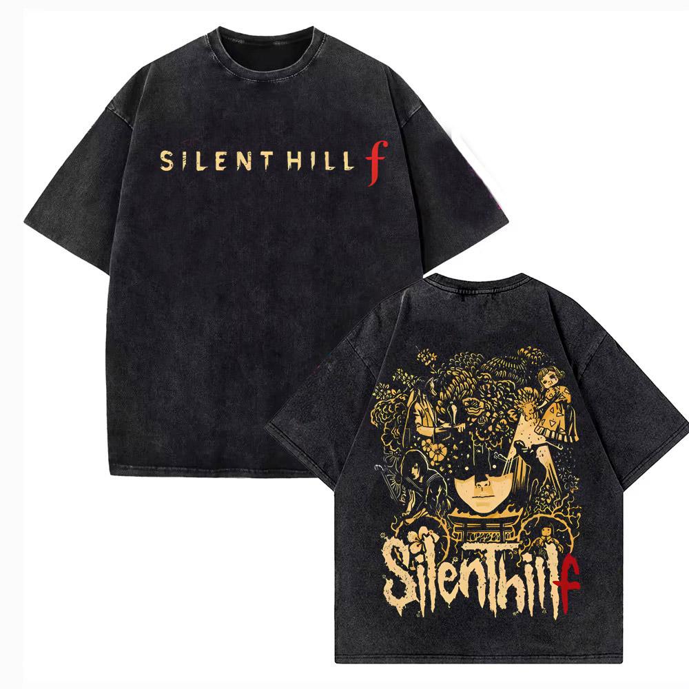 Vintage Washed T Shirts Horror Silent Hill Hip Hop T-Shirt Street Streetwear Short Sleeve Printed Tops Tees Men Women S
Vintage Washed T Shirts Horror Silent Hill Hip Hop T-Shirt Street Streetwear Short Sleeve Printed Tops Tees Men Women S