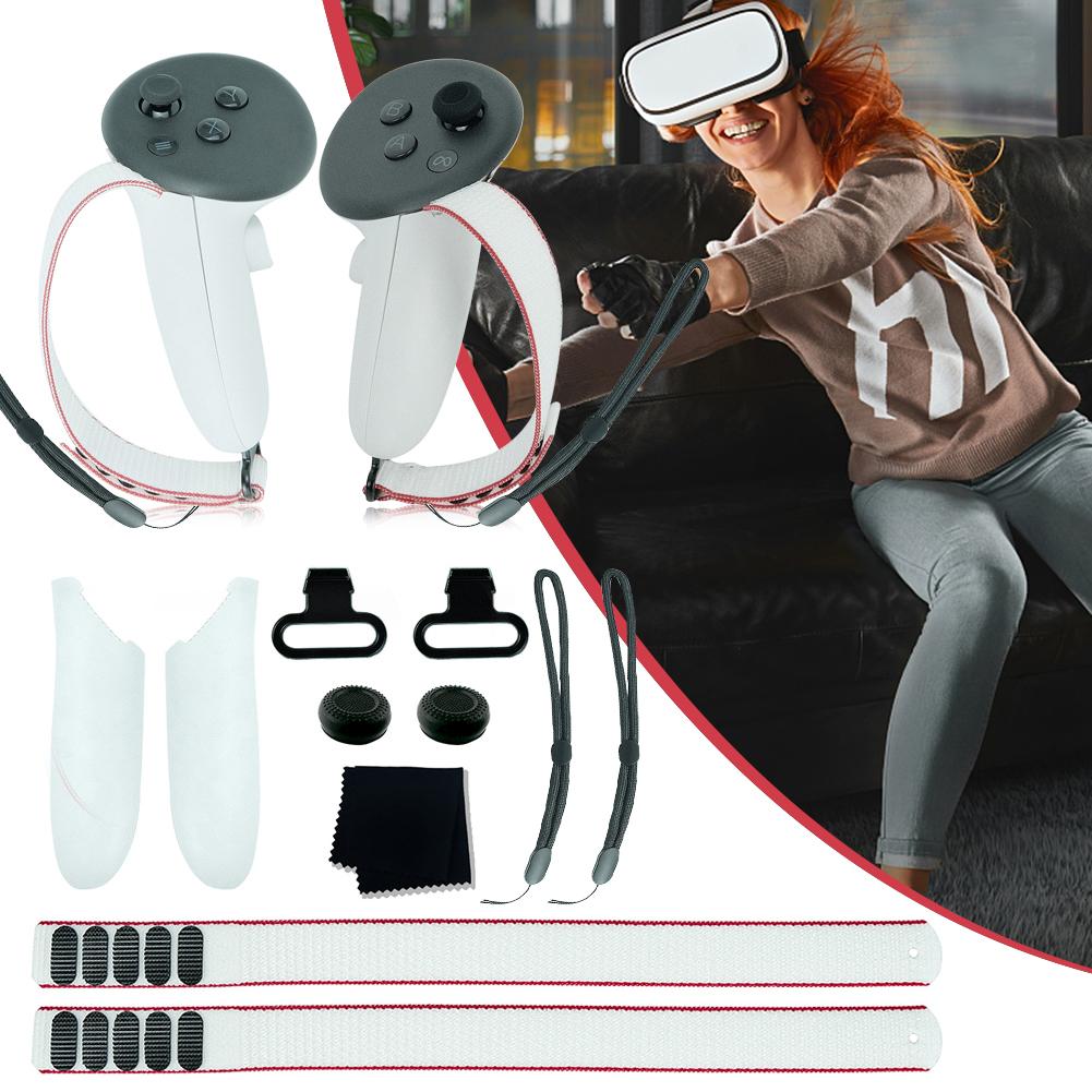 VR Controller Grip Battery Cover with Adjustable Active Strap Metal Joystick Cap Replacement Kit for Meta Quest 3 VR Accessories
VR Controller Grip Battery Cover with Adjustable Active Strap Metal Joystick Cap Replacement Kit for Meta Quest 3 VR Accessories