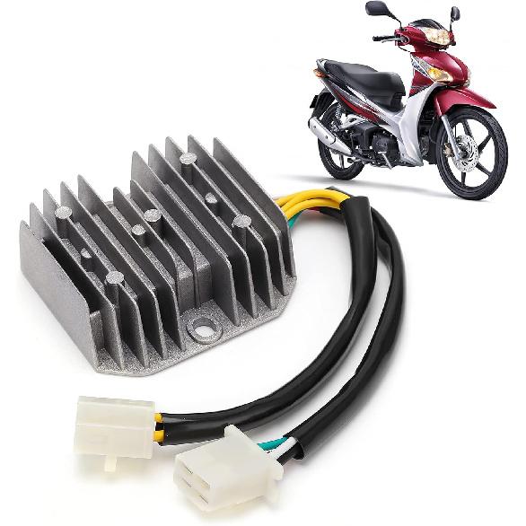 Voltage Regulator Rectifier Assembly 12V, 7 Wires Silvery Voltage Regulator DualPlug Aluminum Alloy ABS for Scooter Moped ATV
Voltage Regulator Rectifier Assembly 12V, 7 Wires Silvery Voltage Regulator DualPlug Aluminum Alloy ABS for Scooter Moped ATV