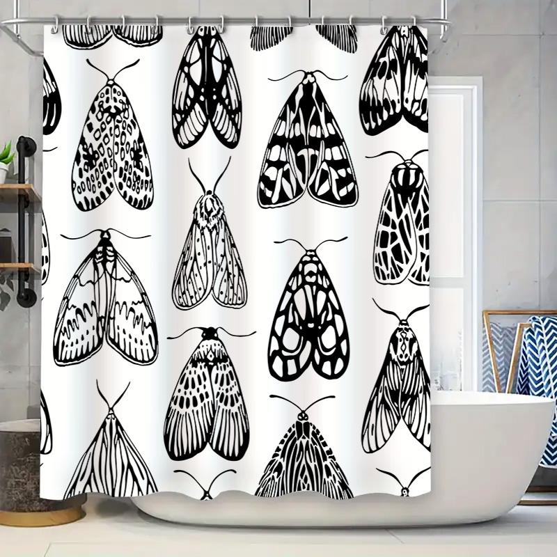 Patterned Shower Curtain Setblack White Moth Design For Bathroom Decor Modern Floral Print Home Decor Item (White) W60H190(CM)-1 Pcs
Patterned Shower Curtain Setblack White Moth Design For Bathroom Decor Modern Floral Print Home Decor Item (White) W60H190(CM)-1 Pcs