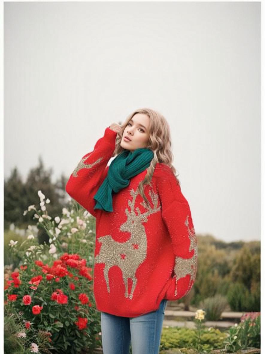 2025 Autumn/Winter Gold Snowflake Crew Neck Sweater for Women - Long Sleeve Christmas & New Year Pullover L
2025 Autumn/Winter Gold Snowflake Crew Neck Sweater for Women - Long Sleeve Christmas & New Year Pullover L