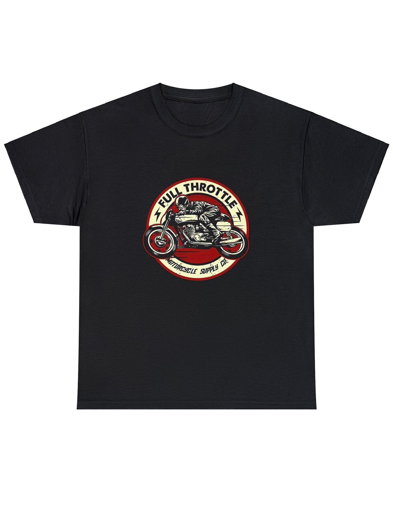 Unisex s Full Throttle Graphic Cotton T-Shirt - Black Casual Short Sleeve Round Neck Tee with Motorcycle Design M
Unisex s Full Throttle Graphic Cotton T-Shirt - Black Casual Short Sleeve Round Neck Tee with Motorcycle Design M