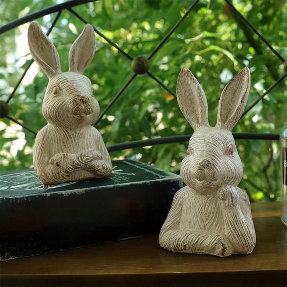 2Pcs Handmade Half-length Rabbit Ornaments Cute Resin Rabbit Ornaments Bunny Figurines Photo Props 2Pcs/set
2Pcs Handmade Half-length Rabbit Ornaments Cute Resin Rabbit Ornaments Bunny Figurines Photo Props 2Pcs/set