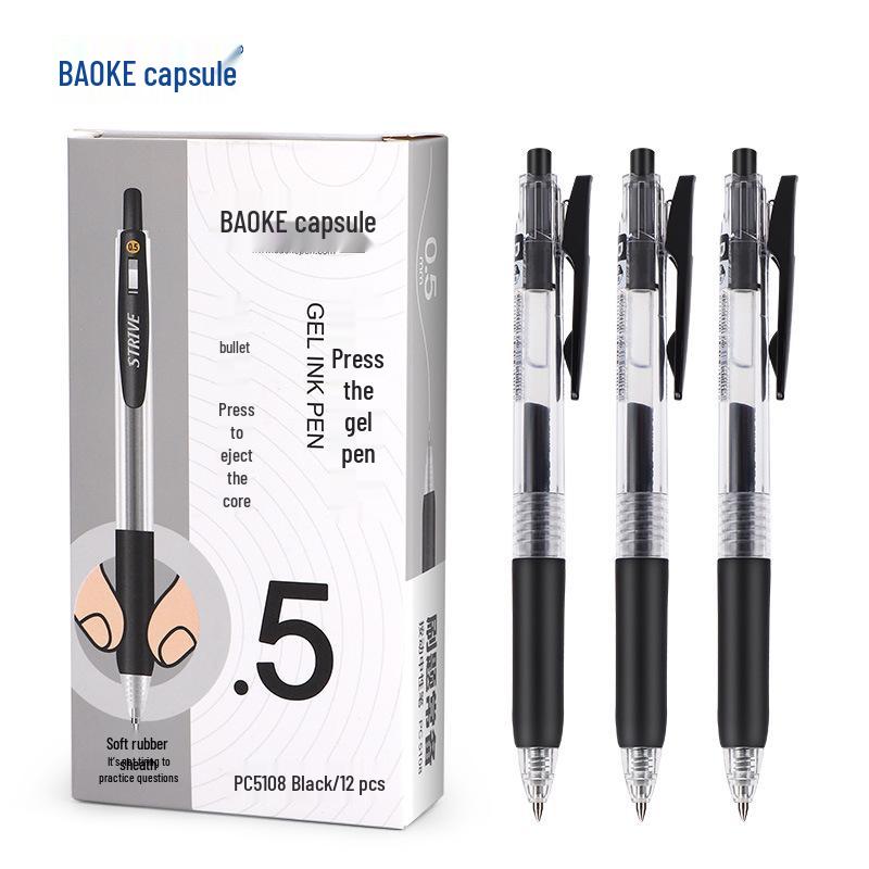 BaoKe PC5108 Gel Pen, 0.5mm Bullet Tip, Click-style for Exams and Signatures 0.5mm чорний
BaoKe PC5108 Gel Pen, 0.5mm Bullet Tip, Click-style for Exams and Signatures 0.5mm чорний