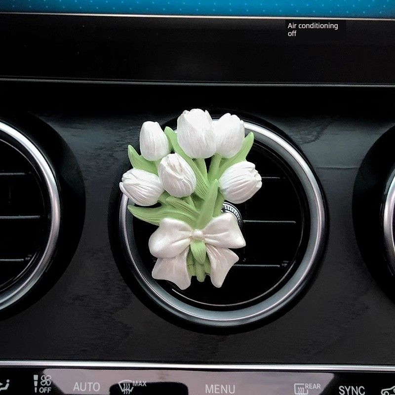 Niche Tulip Car Fragrance Diffuser Stone, Elegant Floral Car Air Vent Decoration Pendant, Butterfly Light Fragrance Bouquet Pearlescent White Floral tone
Niche Tulip Car Fragrance Diffuser Stone, Elegant Floral Car Air Vent Decoration Pendant, Butterfly Light Fragrance Bouquet Pearlescent White Floral tone