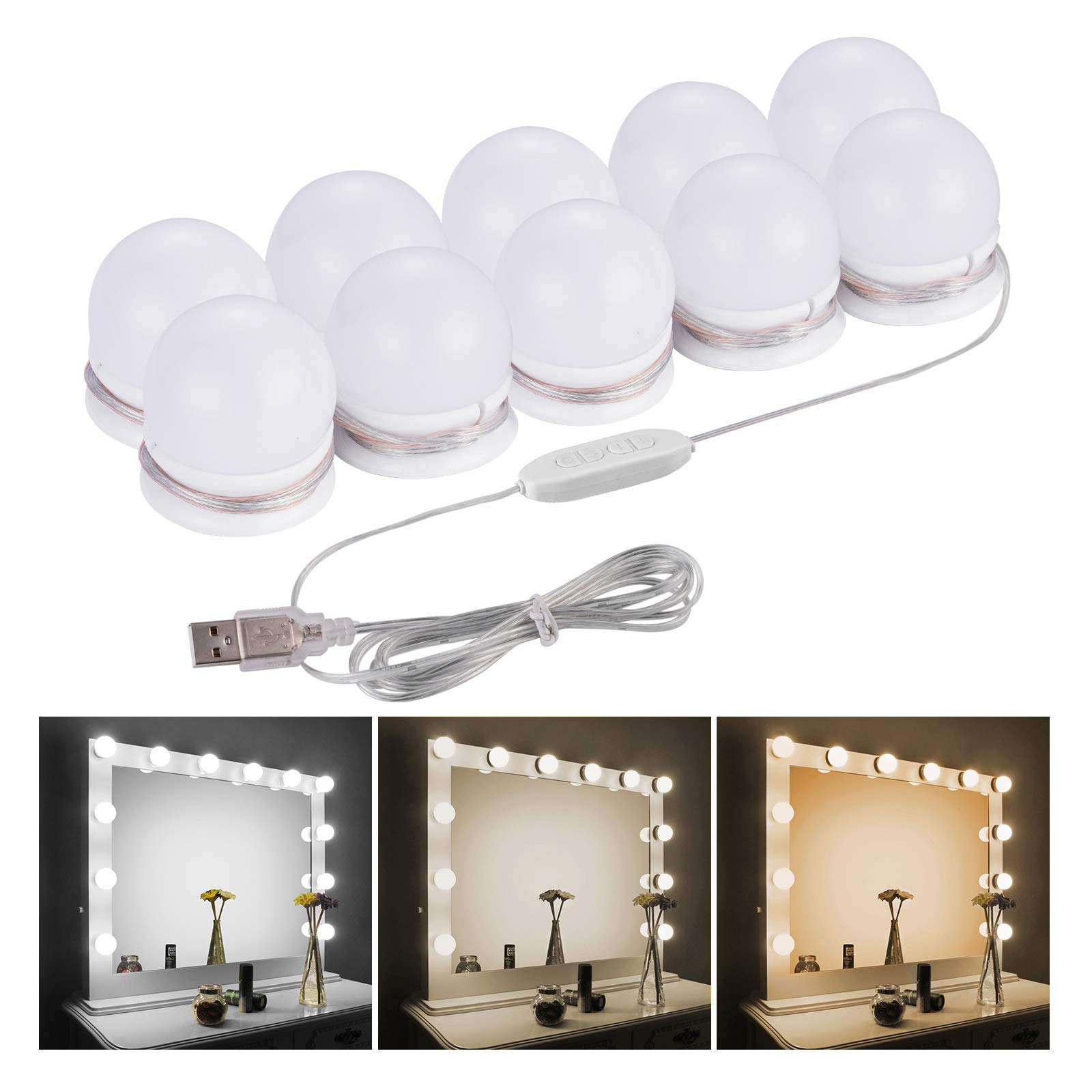 Denvosi Actress Light, LED Mirror Light, Makeup Light, Three-Color Dimmable, 10 Brightness Settings, LED Vanity Mirror Bulbs, 10 LED Bulbs,
Denvosi Actress Light, LED Mirror Light, Makeup Light, Three-Color Dimmable, 10 Brightness Settings, LED Vanity Mirror Bulbs, 10 LED Bulbs,