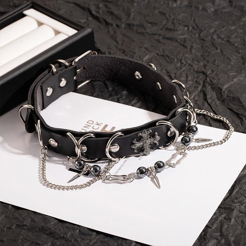 Кожаный чокер с кисточками в стиле панк, милый и крутой стиль, индивидуальная цепочка на ключицу, модный и крутой аксессуар чёрный
Кожаный чокер с кисточками в стиле панк, милый и крутой стиль, индивидуальная цепочка на ключицу, модный и крутой аксессуар чёрный