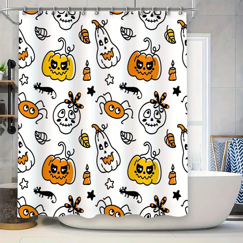 Halloween-Themed Shower Curtain With Spooky Pumpkin Faces And Cute Insects Perfect For A Witchy Bathroom Makeover! Size71X84 Inc W60H190(CM)-1 Pcs
Halloween-Themed Shower Curtain With Spooky Pumpkin Faces And Cute Insects Perfect For A Witchy Bathroom Makeover! Size71X84 Inc W60H190(CM)-1 Pcs