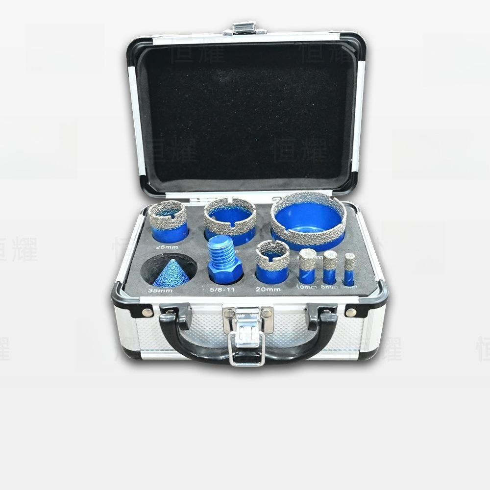 9Pcs Brazed Dry Drill Diamond Hole Saw Kit Aluminum Case for Tile Marble
9Pcs Brazed Dry Drill Diamond Hole Saw Kit Aluminum Case for Tile Marble