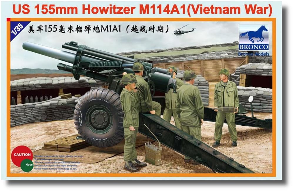 Bronco Model 1/35 Scale American 155mm Howitzer M114A1 Vietnam Plastic Model Kit CB35102
Bronco Model 1/35 Scale American 155mm Howitzer M114A1 Vietnam Plastic Model Kit CB35102