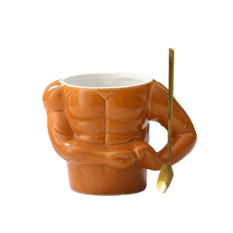 New Creative Ceramic Water Cup Student Funny Eight Muscle Men s Salute Water Cup Fashion Belt Handlebar Spoon Mark Water Cup 350ML
New Creative Ceramic Water Cup Student Funny Eight Muscle Men s Salute Water Cup Fashion Belt Handlebar Spoon Mark Water Cup 350ML
