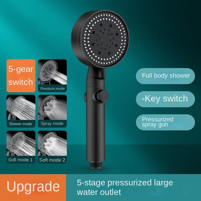 Premium Pressure Shower Head One-Key Stop Spray Nozzle Water 5 Models Knobs Saving Portable Shower Head Bathroom Accessories чорний
Premium Pressure Shower Head One-Key Stop Spray Nozzle Water 5 Models Knobs Saving Portable Shower Head Bathroom Accessories чорний
