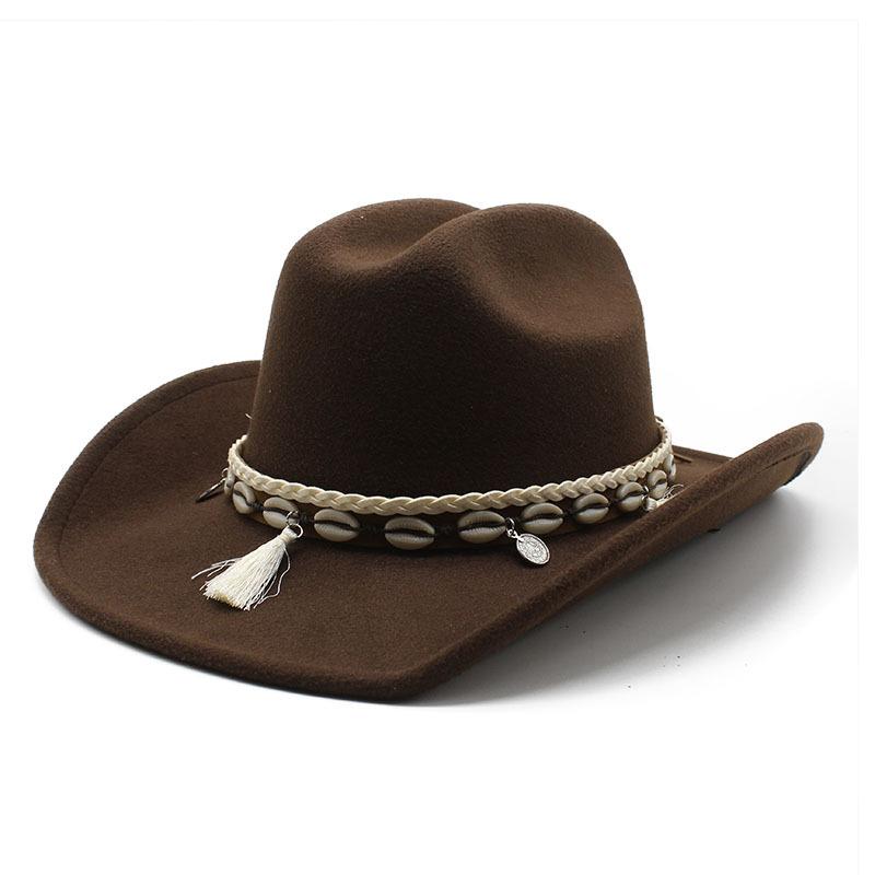 Retro Top Hat, Curled Edge, Big Cowboy, Big Cowboy Hat, Ethnic Style Tibetan Felt Hat M(56-58cm) темно-коричневого кольору
Retro Top Hat, Curled Edge, Big Cowboy, Big Cowboy Hat, Ethnic Style Tibetan Felt Hat M(56-58cm) темно-коричневого кольору