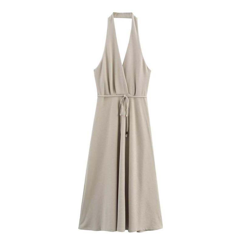 European American Women s Clothing Summer French Backless Collar Waist Dress L
European American Women s Clothing Summer French Backless Collar Waist Dress L