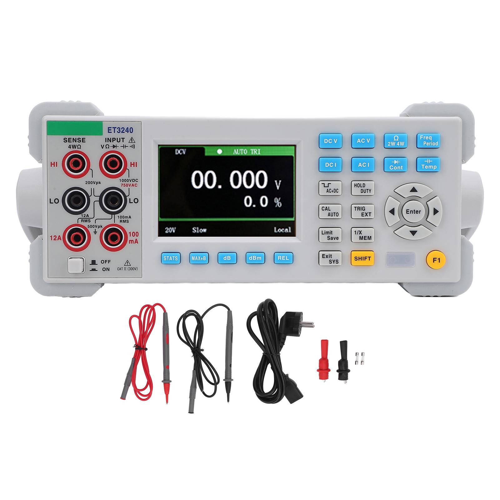 ET3240 Desktop Multimeter 3.5in Screen 2 Wire 4 Wire Resistant Capacitance Measurement Multimeter 12 Units Voltage Current Meter
ET3240 Desktop Multimeter 3.5in Screen 2 Wire 4 Wire Resistant Capacitance Measurement Multimeter 12 Units Voltage Current Meter