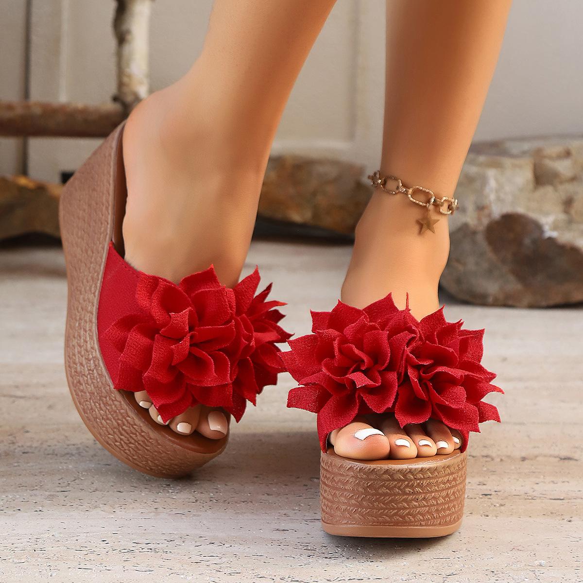 Летние новые женские тапочки большого размера, модные и простые, трехмерные босоножки на танкетке с большим цветком, женские босоножки 43 красный
Летние новые женские тапочки большого размера, модные и простые, трехмерные босоножки на танкетке с большим цветком, женские босоножки 43 красный