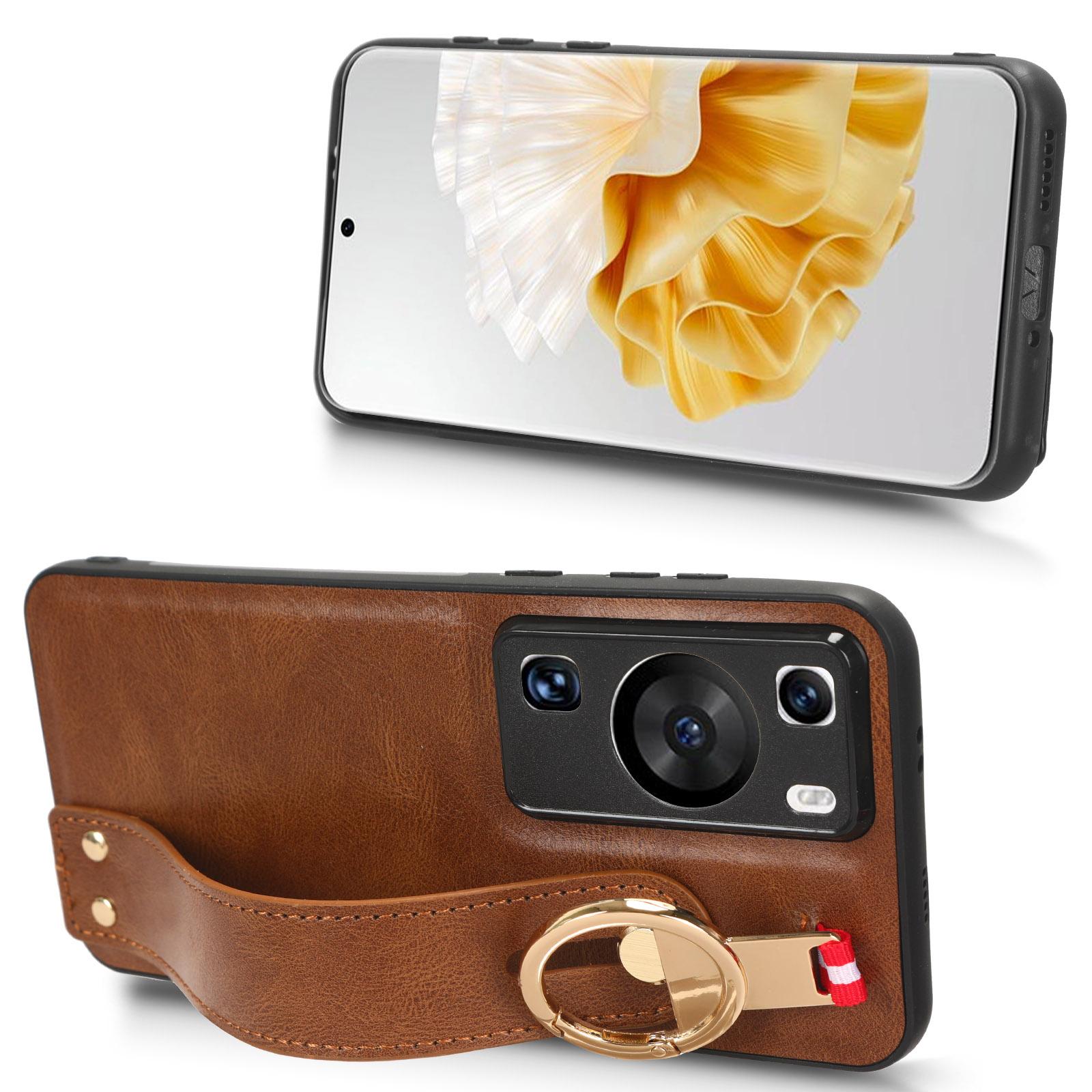 For Huawei P60/P60 Pro Phone Cover Wristband Kickstand PU Leather Coated PC+TPU Case with Neck Strap Brown
For Huawei P60/P60 Pro Phone Cover Wristband Kickstand PU Leather Coated PC+TPU Case with Neck Strap Brown