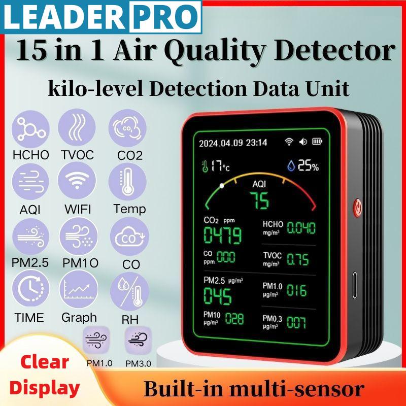 15 in 1 Professional Air Quality Monitor Portable Carbon Dioxide Detector Multifunctional Air Quality Detection Tool 15 in 1 White
15 in 1 Professional Air Quality Monitor Portable Carbon Dioxide Detector Multifunctional Air Quality Detection Tool 15 in 1 White