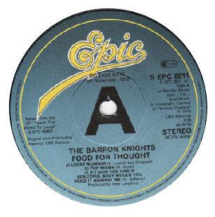 7inch Record BARRON KNIGHTS - Food For Thought SEPC8011PROMO Epic 1979 UK Pop Used
7inch Record BARRON KNIGHTS - Food For Thought SEPC8011PROMO Epic 1979 UK Pop Used
