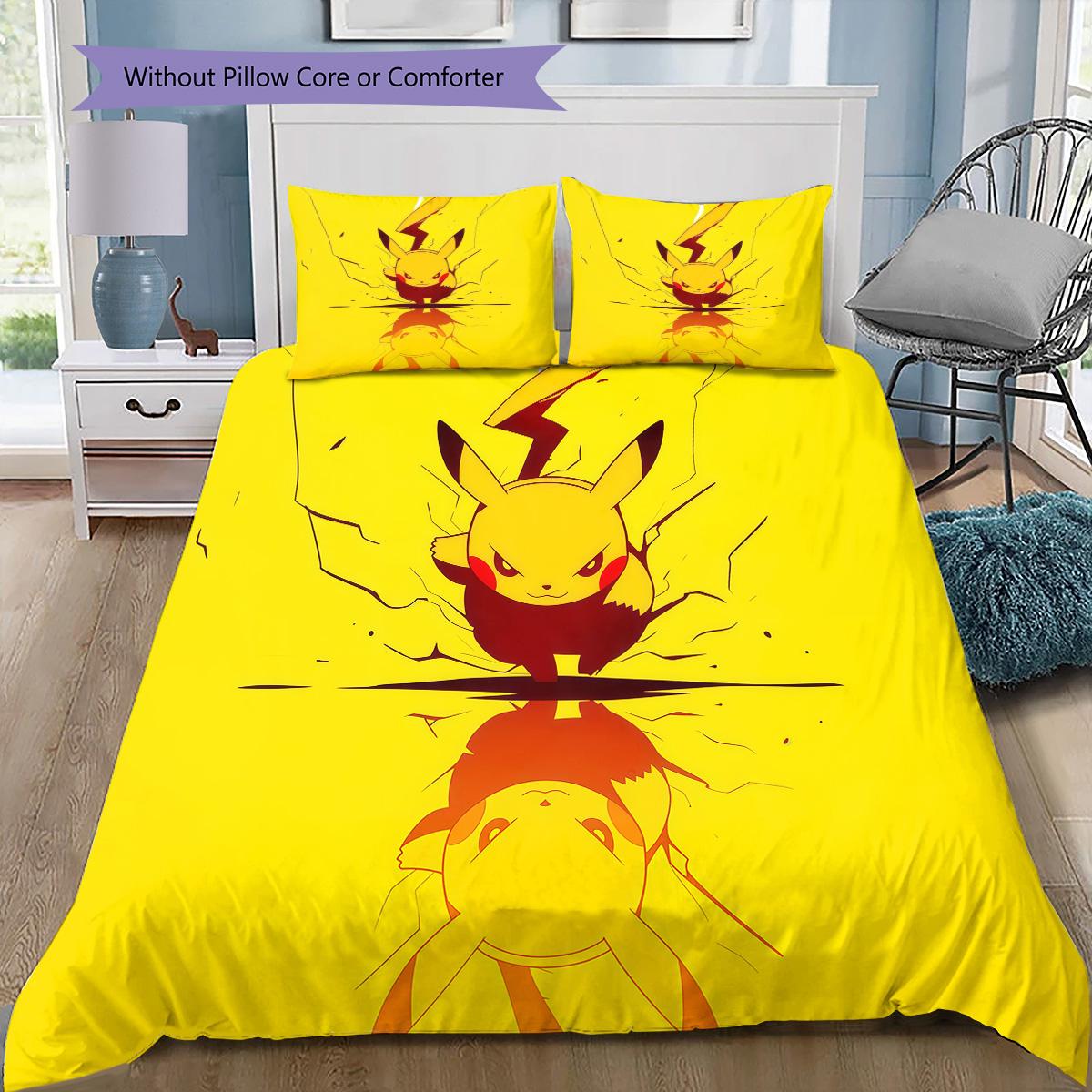 Jumping Pikachu Bedding Set, 1 Duvet Cover & 2 Pillowcases, Cozy Bedroom, Great Gift for Pokémon Fans 135x200cm
Jumping Pikachu Bedding Set, 1 Duvet Cover & 2 Pillowcases, Cozy Bedroom, Great Gift for Pokémon Fans 135x200cm
