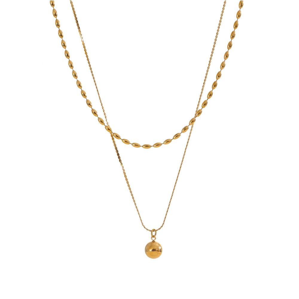 Yhpup Popular Stainless Steel Double Layer Chain Overlay Necklace Drop Beads Daily Arrivals Jewelry Water Resistant
Yhpup Popular Stainless Steel Double Layer Chain Overlay Necklace Drop Beads Daily Arrivals Jewelry Water Resistant